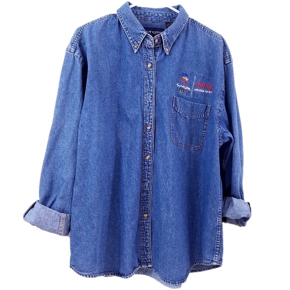 Vintage Tops - Vintage Sydney Olympics Xerox Denim Jean Top XL